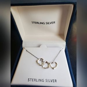 Brand new sterling silver hearts necklace